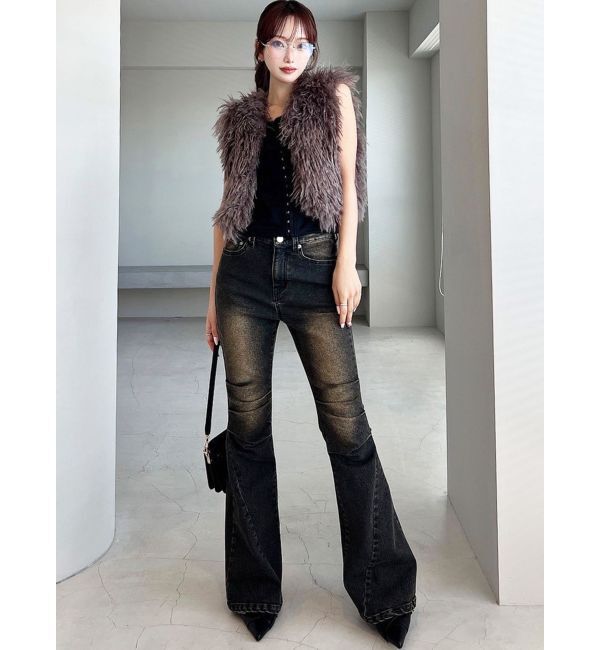 RESEXXY「フラッフィーボリュームショートベスト」|その他|