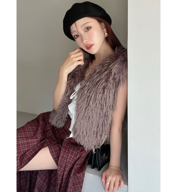 RESEXXY「フラッフィーボリュームショートベスト」|その他|