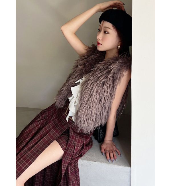 RESEXXY「フラッフィーボリュームショートベスト」|その他|