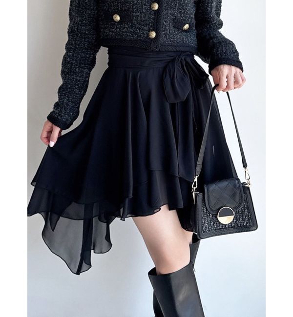 RESEXXY「ランダムヘムミニスカート」|スカート|ブラック