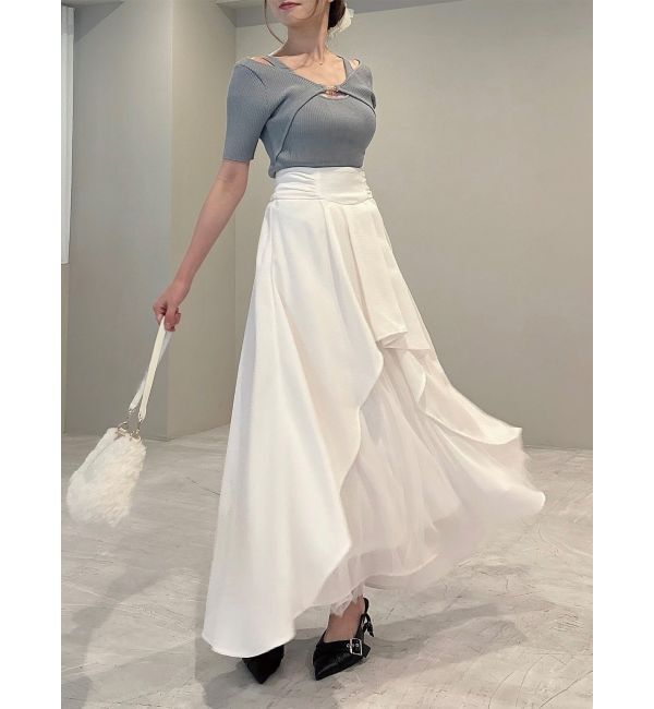 RESEXXY「アシンメトリーフレアボリュームスカート」|スカート|ホワイト