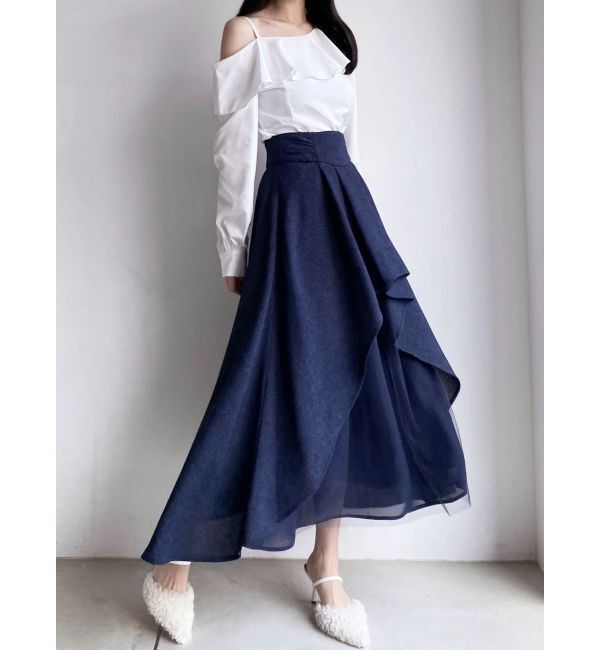 RESEXXY「アシンメトリーフレアボリュームスカート」|スカート|