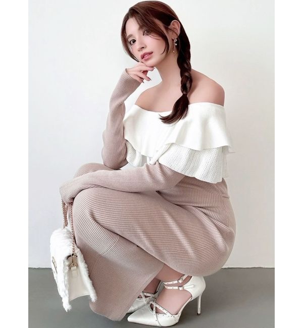 RESEXXY「フリルタイトニットワンピース」|ワンピース|