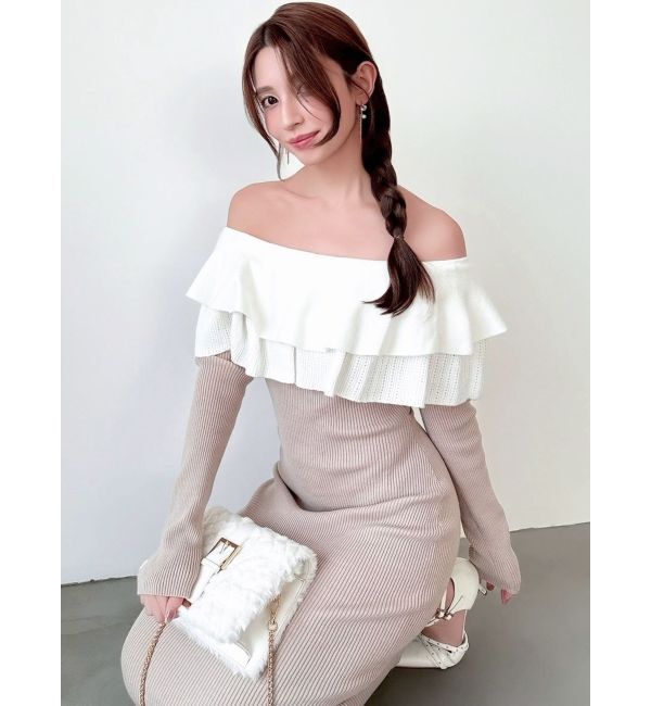 RESEXXY「フリルタイトニットワンピース」|ワンピース|