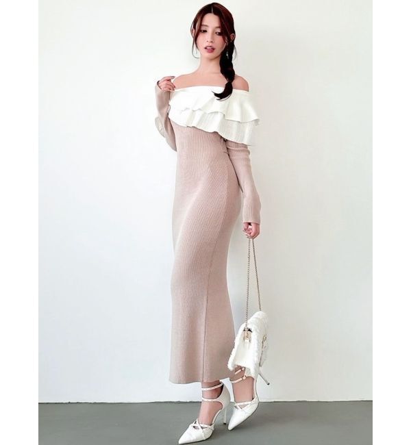 RESEXXY「フリルタイトニットワンピース」|ワンピース|