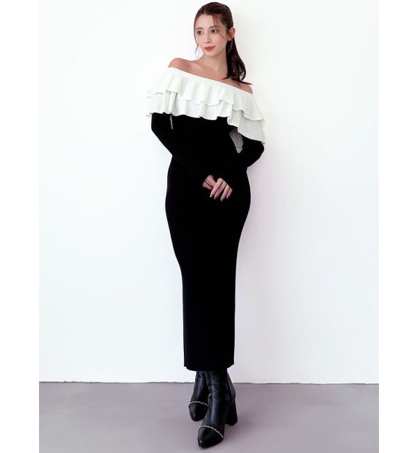 RESEXXY「フリルタイトニットワンピース」|ワンピース|