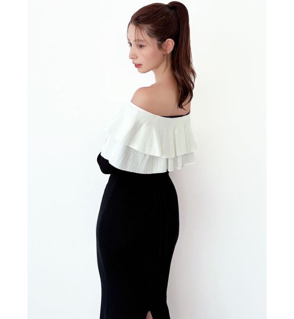 RESEXXY「フリルタイトニットワンピース」|ワンピース|