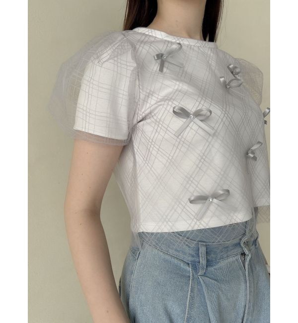 dazzlin「ランダムリボンシアーTシャツ」|Tシャツ・カットソー|