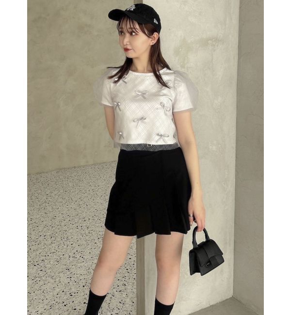 dazzlin「ランダムリボンシアーTシャツ」|Tシャツ・カットソー|