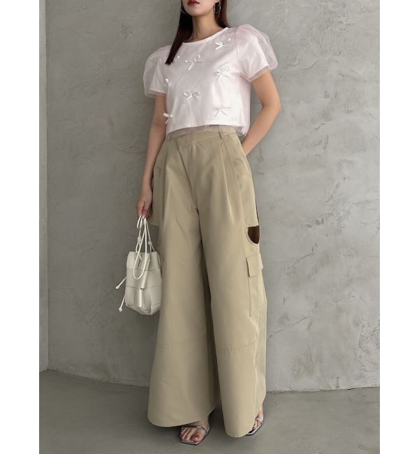 dazzlin「ランダムリボンシアーTシャツ」|Tシャツ・カットソー|