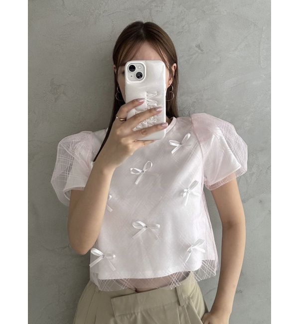 dazzlin「ランダムリボンシアーTシャツ」|Tシャツ・カットソー|