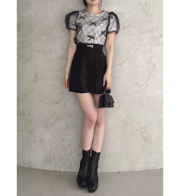 dazzlin「ランダムリボンシアーTシャツ」|Tシャツ・カットソー|