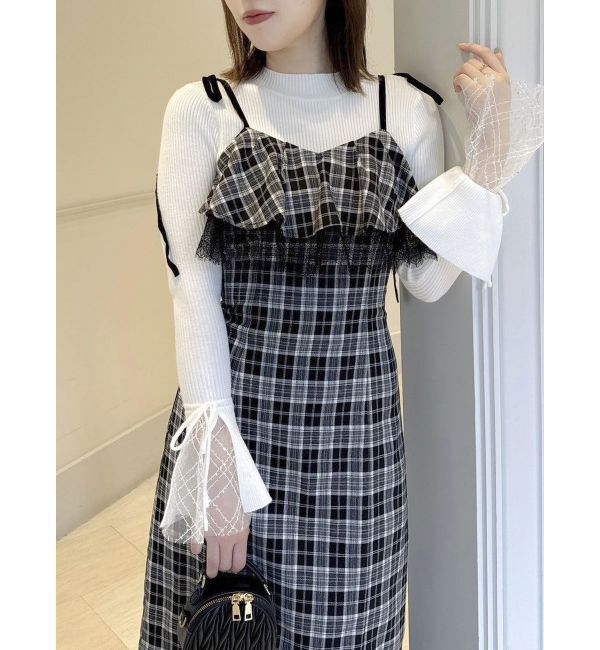 dazzlin「レースヘムキャミワンピース」|ワンピース|ブラック