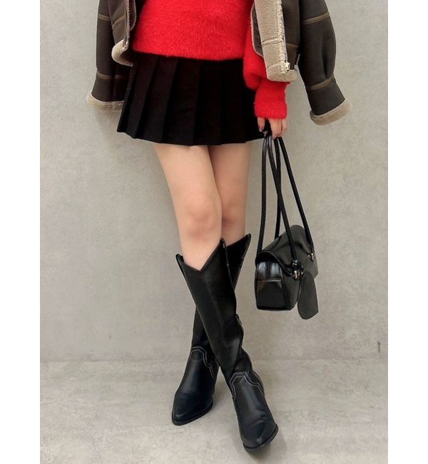 dazzlin「ダブルベルトミニスカート」|スカート|ブラック