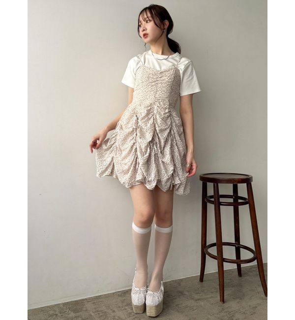 dazzlin「ギャザーリボンミニワンピース」|ワンピース|