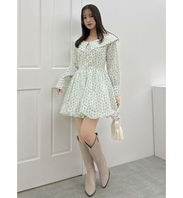 dazzlin「ワンショルバルーンミニワンピース」|ワンピース|