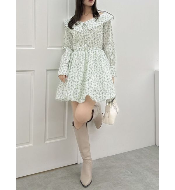 dazzlin「ワンショルバルーンミニワンピース」|ワンピース|