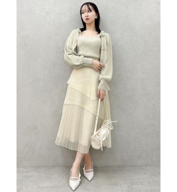 dazzlin「ランダムシアープリーツティアードスカート」|スカート|