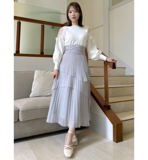 dazzlin「ランダムシアープリーツティアードスカート」|スカート|