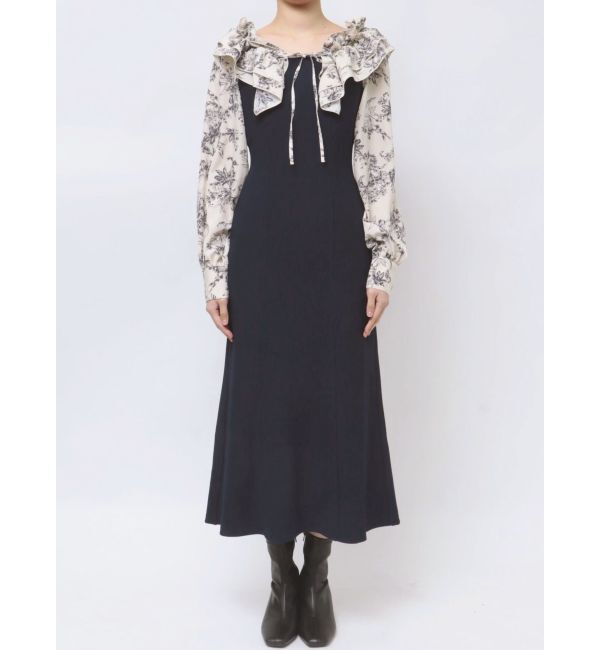 dazzlin「フリルカラードッキングリブワンピース」|ワンピース|