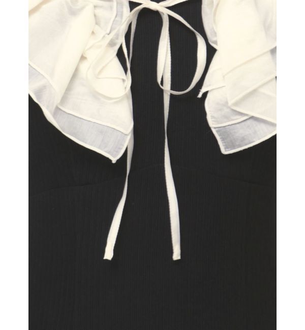 dazzlin「フリルカラードッキングリブワンピース」|ワンピース|