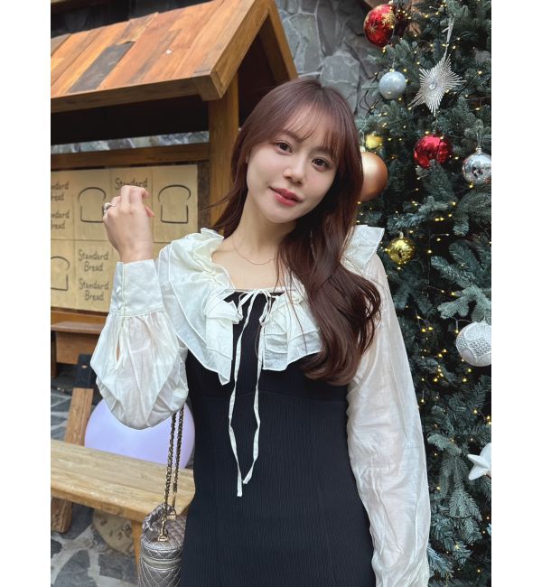 dazzlin「フリルカラードッキングリブワンピース」|ワンピース|