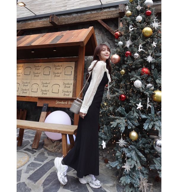 dazzlin「フリルカラードッキングリブワンピース」|ワンピース|