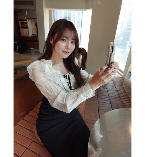 dazzlin「フリルカラードッキングリブワンピース」|ワンピース|