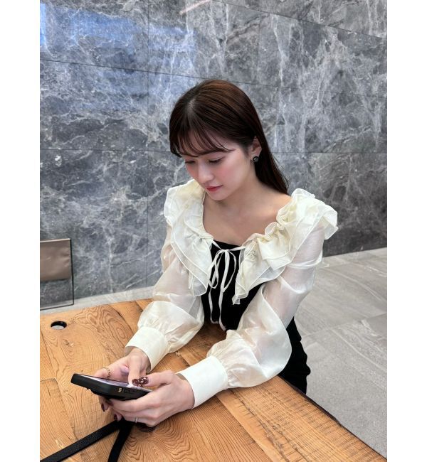 dazzlin「フリルカラードッキングリブワンピース」|ワンピース|