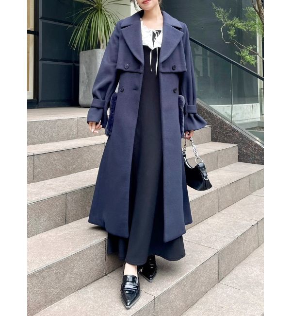 dazzlin「フリルカラードッキングリブワンピース」|ワンピース|