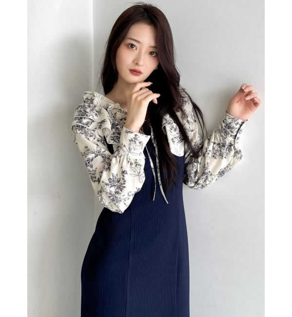 dazzlin「フリルカラードッキングリブワンピース」|ワンピース|