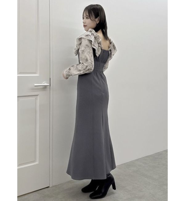 dazzlin「フリルカラードッキングリブワンピース」|ワンピース|