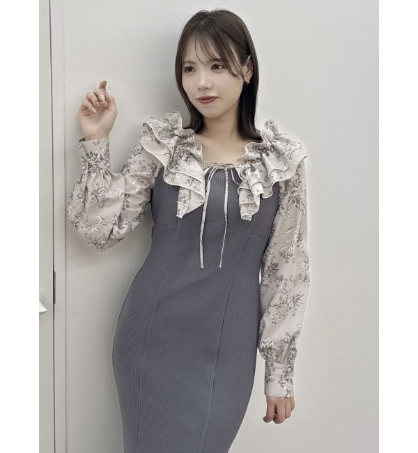 dazzlin「フリルカラードッキングリブワンピース」|ワンピース|