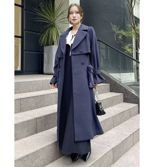 dazzlin「フリルカラードッキングリブワンピース」|ワンピース|