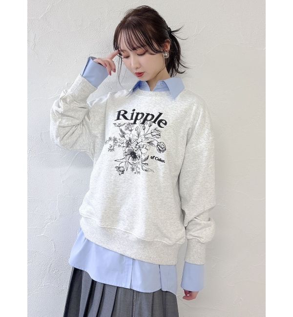 dazzlin「フラワーロゴスウエットトップス」|スウェット・ジャージ|