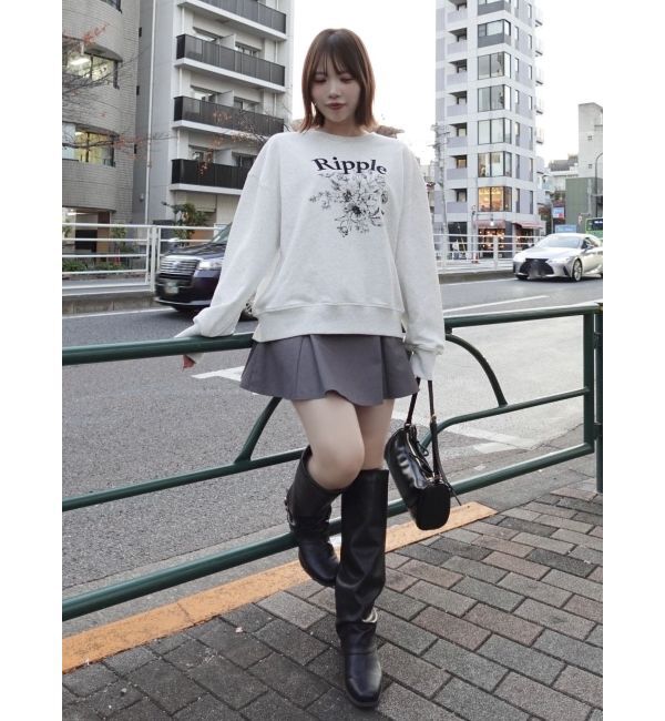 dazzlin「フラワーロゴスウエットトップス」|スウェット・ジャージ|