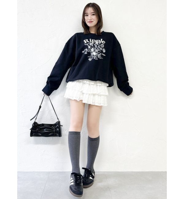 dazzlin「フラワーロゴスウエットトップス」|スウェット・ジャージ|