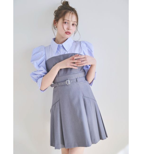 dazzlin「レイヤードシャツミニワンピース」|ワンピース|