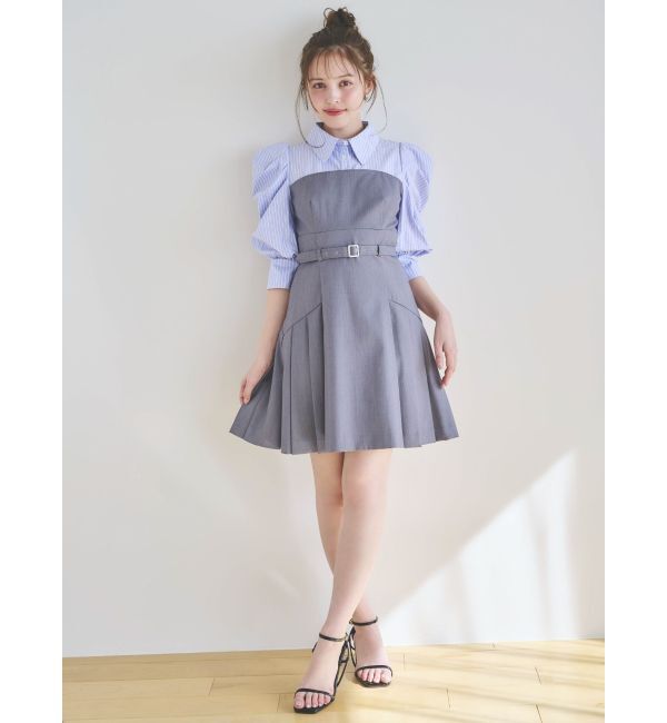 dazzlin「レイヤードシャツミニワンピース」|ワンピース|