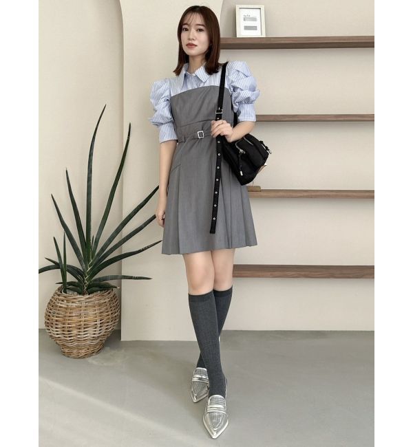 dazzlin「レイヤードシャツミニワンピース」|ワンピース|