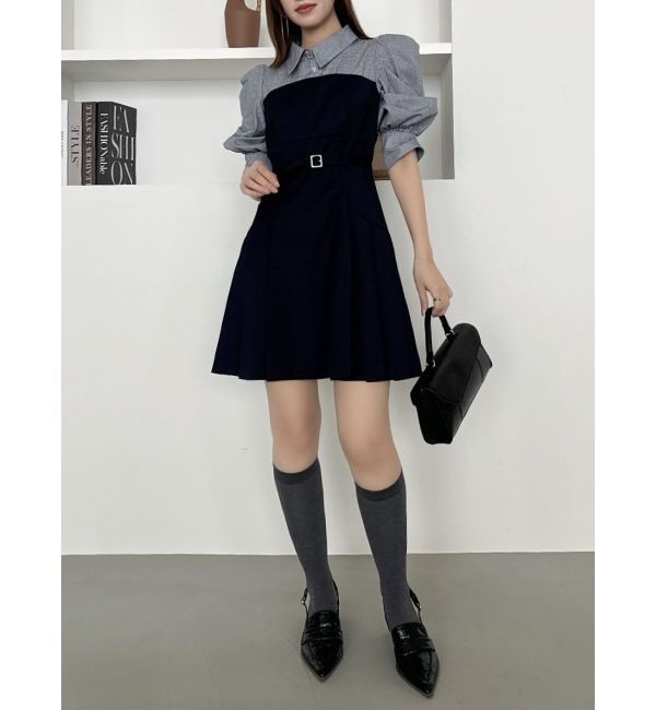 dazzlin「レイヤードシャツミニワンピース」|ワンピース|