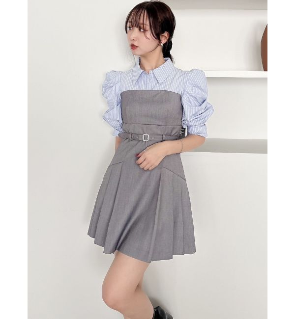 dazzlin「レイヤードシャツミニワンピース」|ワンピース|