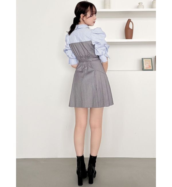 dazzlin「レイヤードシャツミニワンピース」|ワンピース|