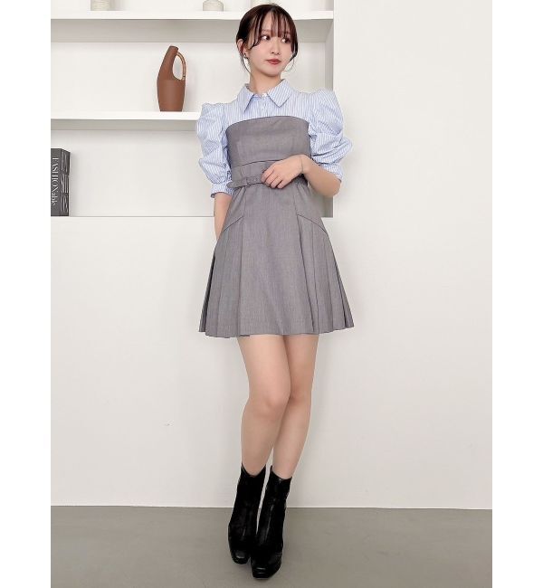 dazzlin「レイヤードシャツミニワンピース」|ワンピース|