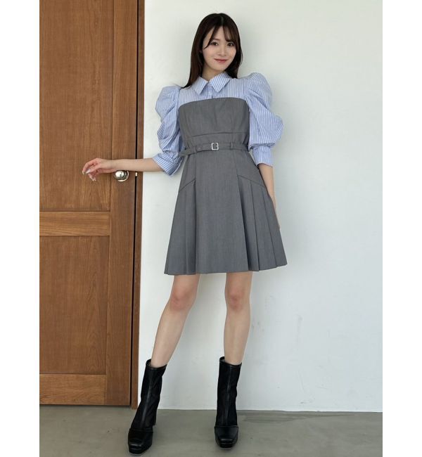 dazzlin「レイヤードシャツミニワンピース」|ワンピース|