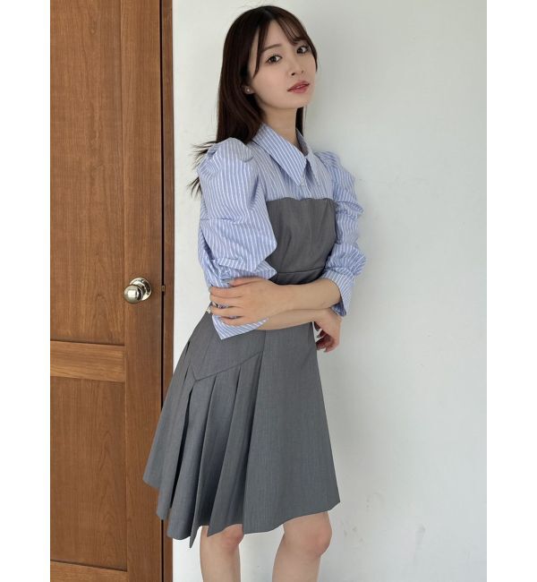 dazzlin「レイヤードシャツミニワンピース」|ワンピース|