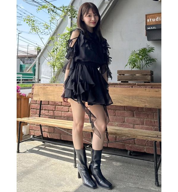 dazzlin「【セットアップ対応】シアーフルイドフリルミニスカート」|スカート|