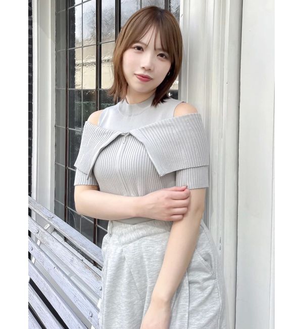 dazzlin「ビッグカラーレイヤードリブニット」|ニット・セーター|