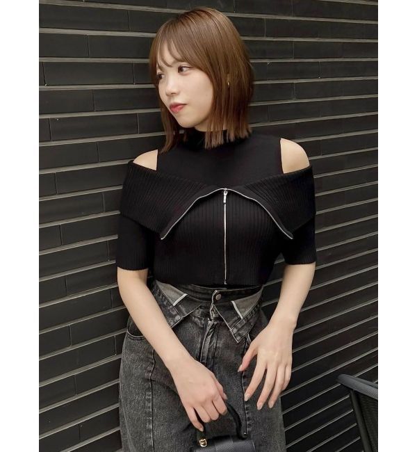 dazzlin「ビッグカラーレイヤードリブニット」|ニット・セーター|