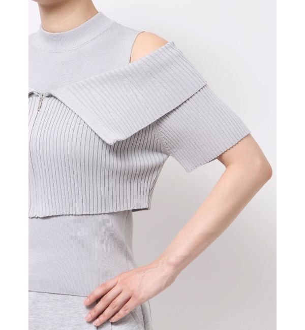 dazzlin「ビッグカラーレイヤードリブニット」|ニット・セーター|